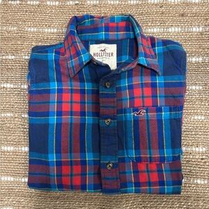 Hollister Men's Vibrant Plaid Shirt Size Small Y2K